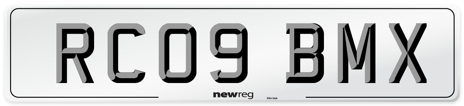 RC09 BMX Number Plate from New Reg